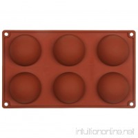 Home-Best-Buy Silicone Baking Mould Hemisphere 6-Cavity Half Circle DIY Cake Baking Mould Silicone Mold for Making Delicate Chocolate Desserts Ice Cream Bombes Cakes Soap etc (Hemisphere) - B01N7RL8DO
